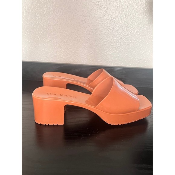 Steve Madden Harlin Toe Heel Sandals Camel Size 9 - Picture 5 of 10